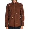 Portuguese Flannel Lobo Embroidery Shirt Brown Herren Hemd Cord braun