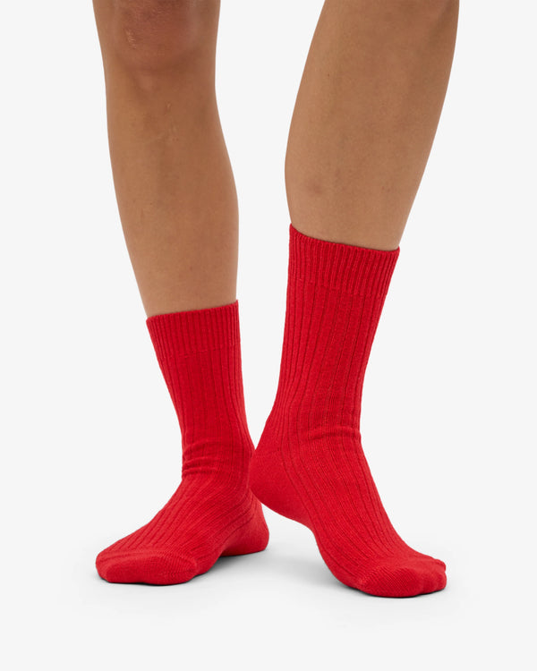 Colorful Standard Merino Wool Blend Socke - Red Tangerine