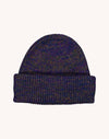 OLOW Falco Merinowoll-Beanie Marineblau Meliert – Produktansicht