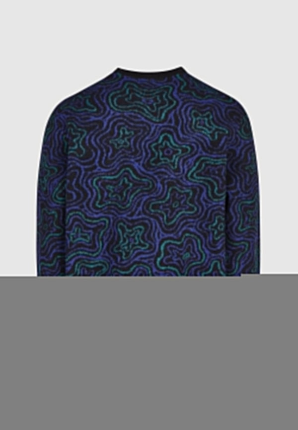 Cleptomanicx Scribbles Knit Black Crewneck Pullover Herren schwarz
