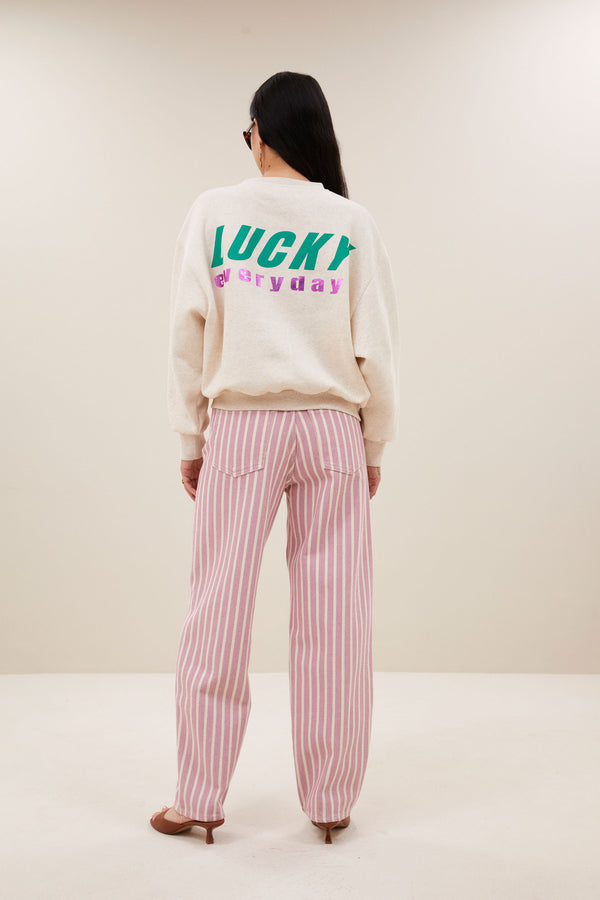 By-Bar Bibi Melange Lucky Everyday Sweater Damen Pullover hellcreme