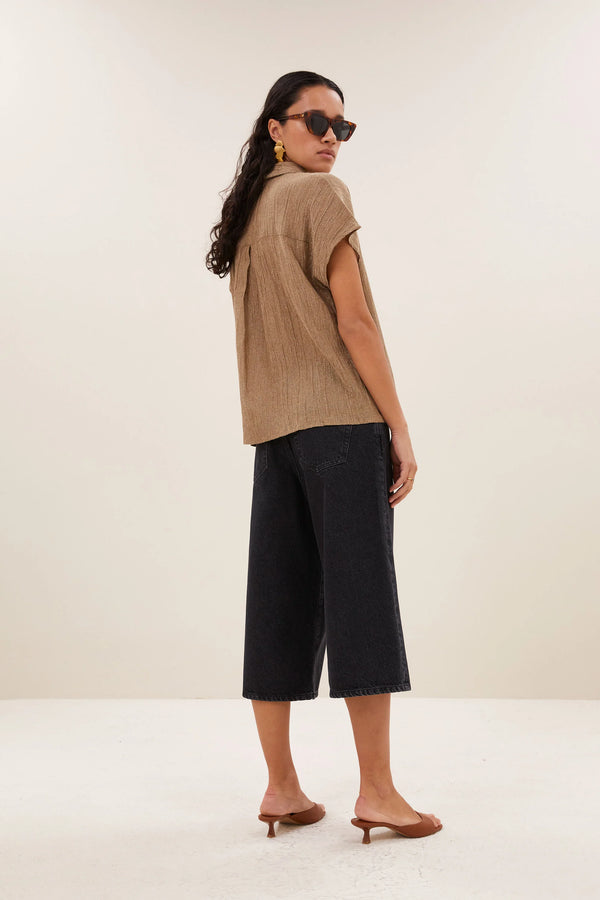 By-Bar Gold Barley Lurex Bluse Damen gold