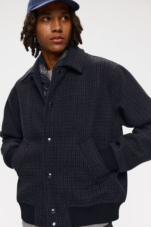 Elvine Narian Woll Jacken Grey Check Herren Wolljacke grau