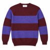 Harley of Scotland Herrenpullover Dunkelrot-Violett gestreift Vorderansicht