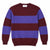 Harley of Scotland Herrenpullover Dunkelrot-Violett gestreift Vorderansicht