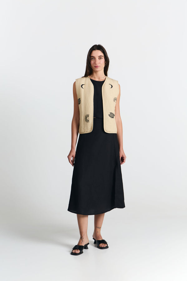 Suite 13 Aneto Vest Embroidery Damen Weste mit Stickerei beige