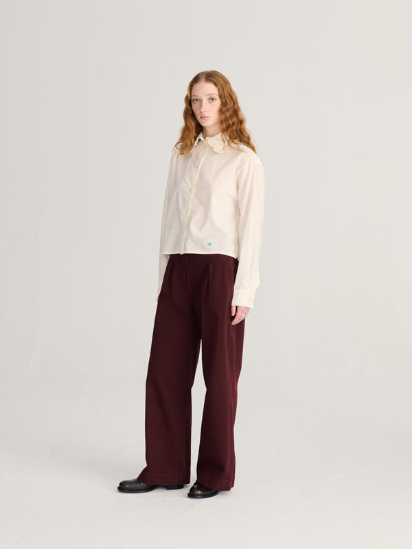 Bobo Choses Lace Ending Poplin Shirt Offwhite Damen Bluse weiß