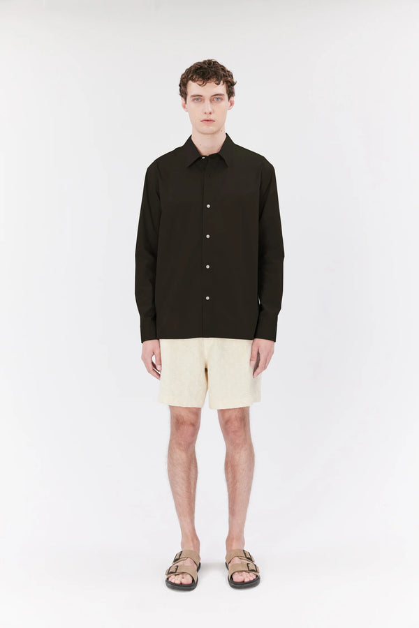 Elvine Ossian Poplin Deep Olive Herren Hemd oliv