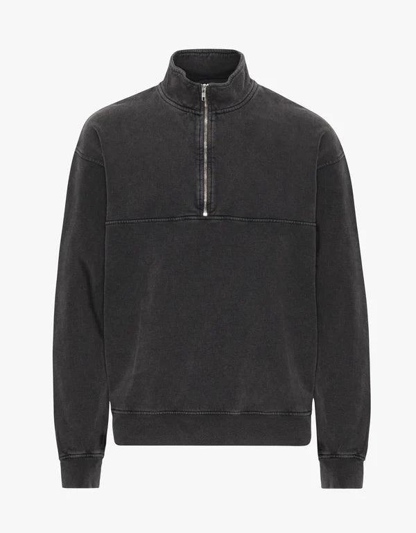 Colorful Standard Organic Quarter Zip Faded Black unisex schwarz grau