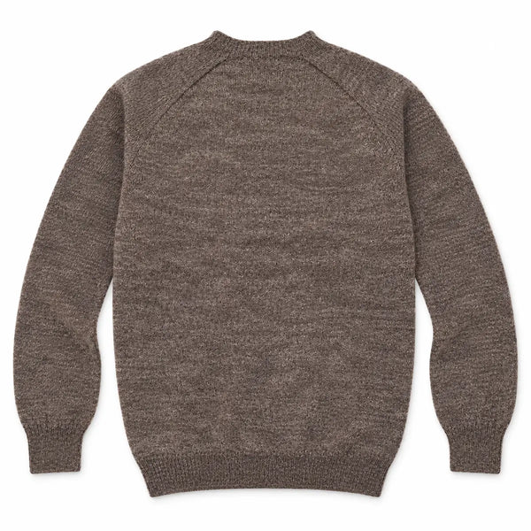 Harley of Scotland Shetland-Pullover Herren Hellbraun meliert – Rückansicht