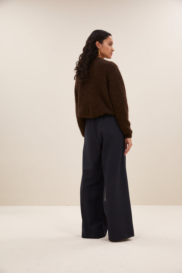 By-Bar Cleo Natural Cardigan Deep Brown Damen Strickjacke dunkelbraun