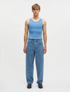 Mads Nørgaard Bright Cobalt Rib Cotton Bruce Tanktop Unterhemd Herren blau