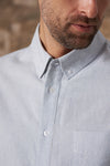 About Companions Ken Button Down-Hemd Light Flannel Herren stiped vintage blue