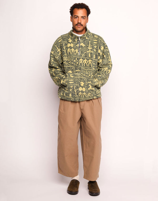 OLOW Bangor Kobling Quarter-Zip in Blau-Gelb – Ganzkörperansicht