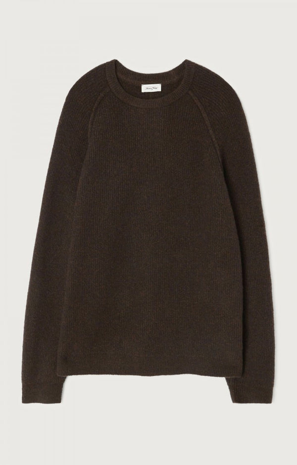 American Vintage Damsville Herren Pullover Choco Melange Vorderseite