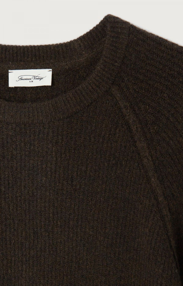 American Vintage Damsville Herren Pullover Choco Melange Rückseite