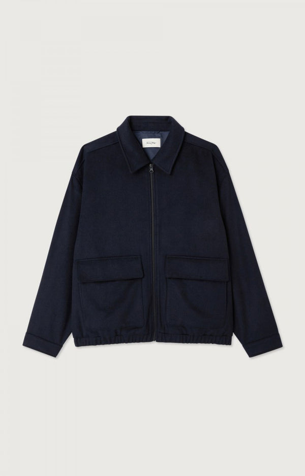 American Vintage Dodiloo Herrenjacke Navy meliert – Ansicht 1