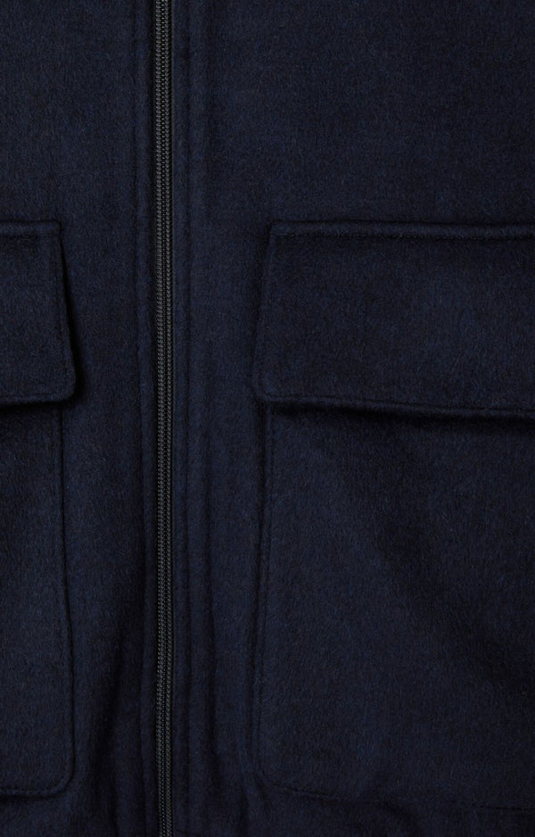 American Vintage Dodiloo Herrenjacke Navy meliert – Ansicht 2