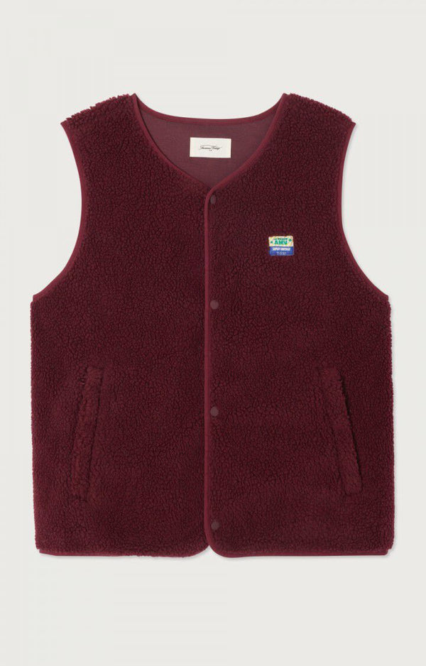 American Vintage Hoktown Weste Bordeaux Melange Herren dunkelrot meliert