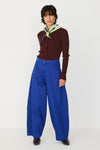 SKFK Mari Trouser Blue Damen GOTS Barrel Leg Pants blau