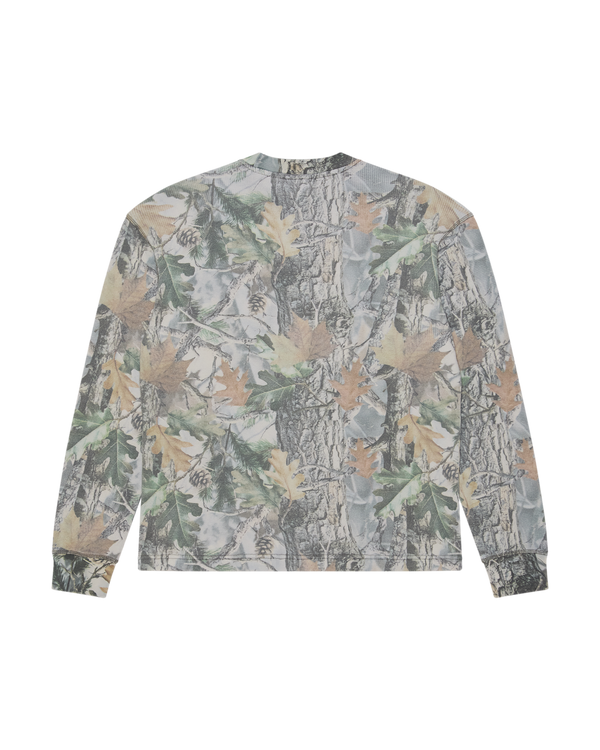 Obey Post Thermal LS Vintage Dusty Vintage Wood Camo Herren Pullover beige