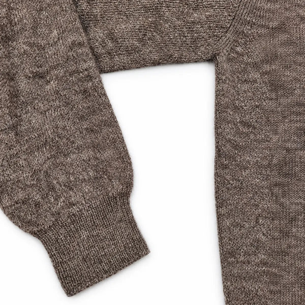 Harley of Scotland Shetland-Pullover Herren Hellbraun meliert – Detail an Ärmel und Bündchen