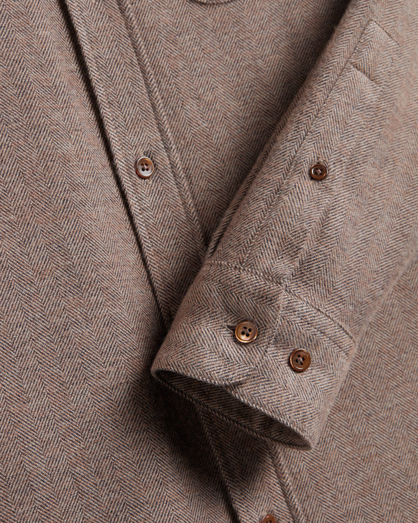 Portuguese Flannel Espiga Brown Herren Hemd Baumwolle beige