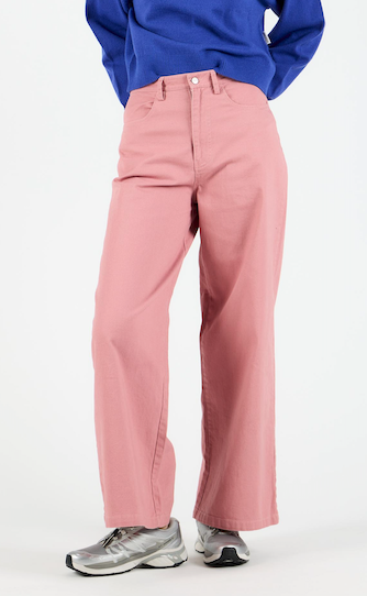 WEMOTO Stef Twill Wide Leg Pants Damen rosa
