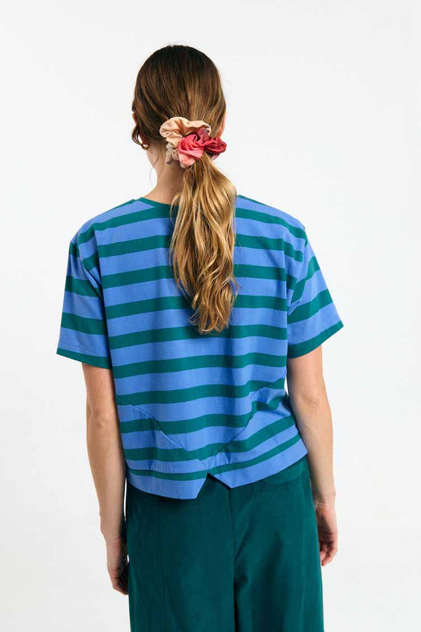 Suite13Lab Isquia Top Stripes Green Damen Streifenshirt grün