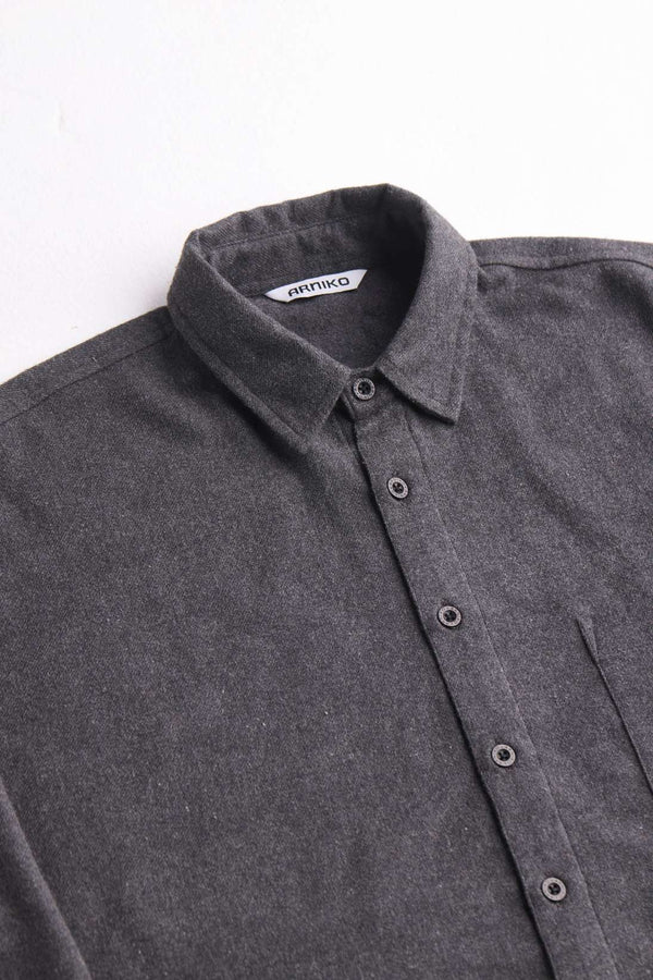 Arniko Tahira Flanellhemd Black Melange One Size Bio-Baumwolle schwarz