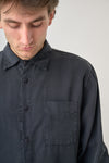 Cleptomanicx Blue Graphite Oversized Easy Shirt Hemd Herren grau