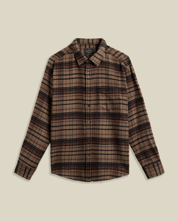 Portuguese Flannel Stalia Oversized Brown Hemd Herren kariert braun