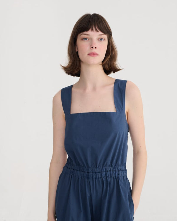Bobo Choses Textured Cotton Strap Overall Einteiler Damen dunkelblau