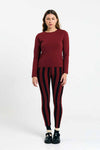 Suite13Lab Ulmo Leggings Stripe Brick Damen Hose schwarz rot