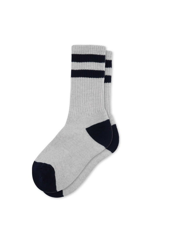 Klitmøller Striped Merino Socks Pastel grau-navy
