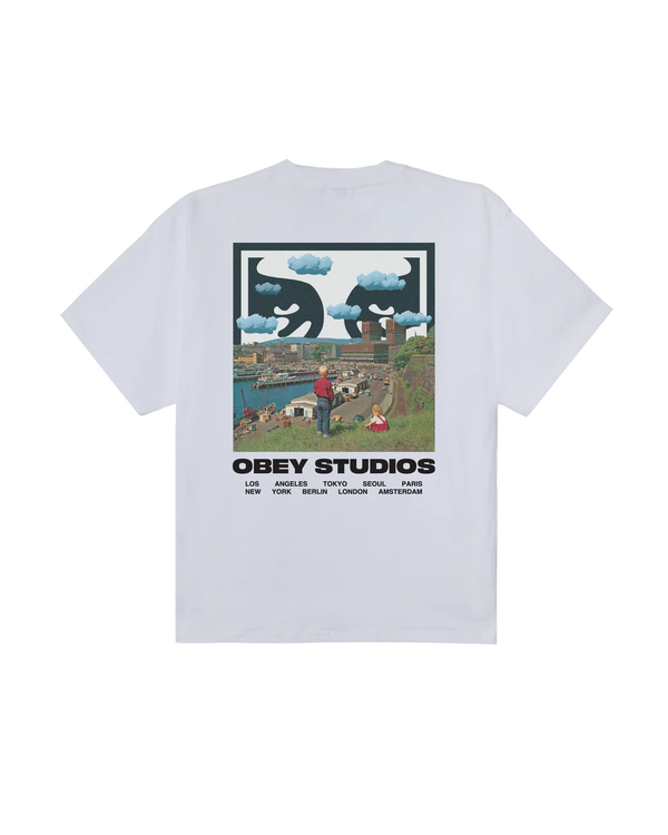 Obey Sky Face T-shirt White Herren weiss