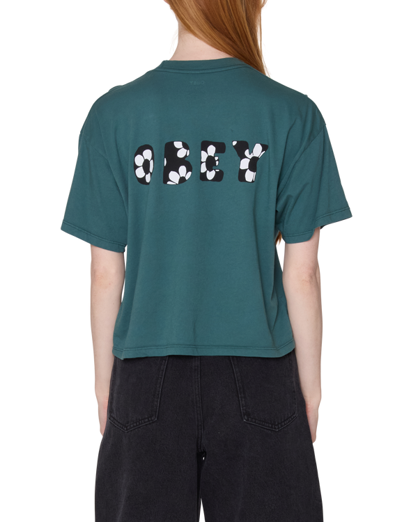 Obey Forget Me Not Shirt Jasper Green Damen Print T-Shirt grün