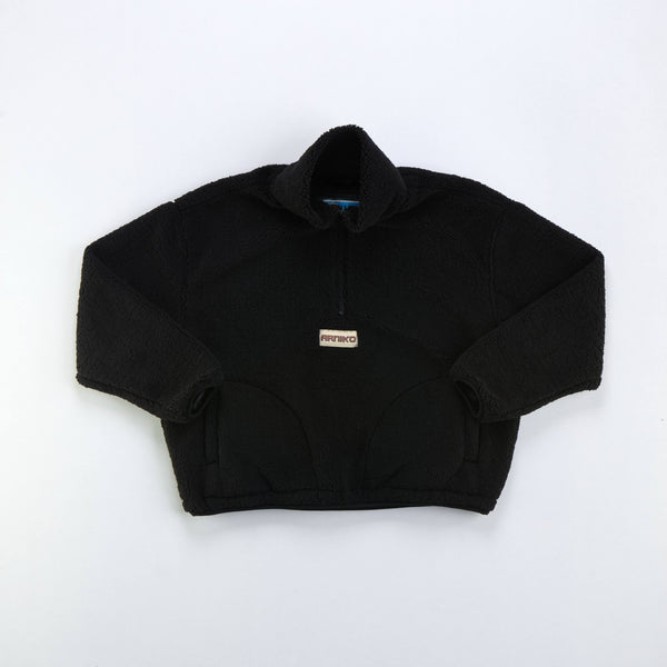 Arniko Moha Half Zip Fleecejacke Black Unisex Recycelt schwarz