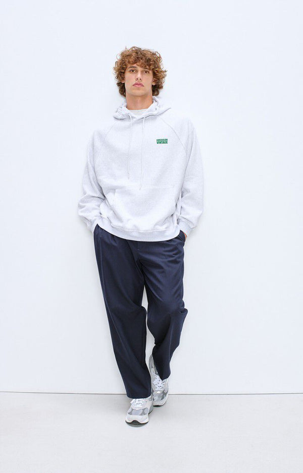 American Vintage Baptown Kapuzenpullover Herren grau meliert
