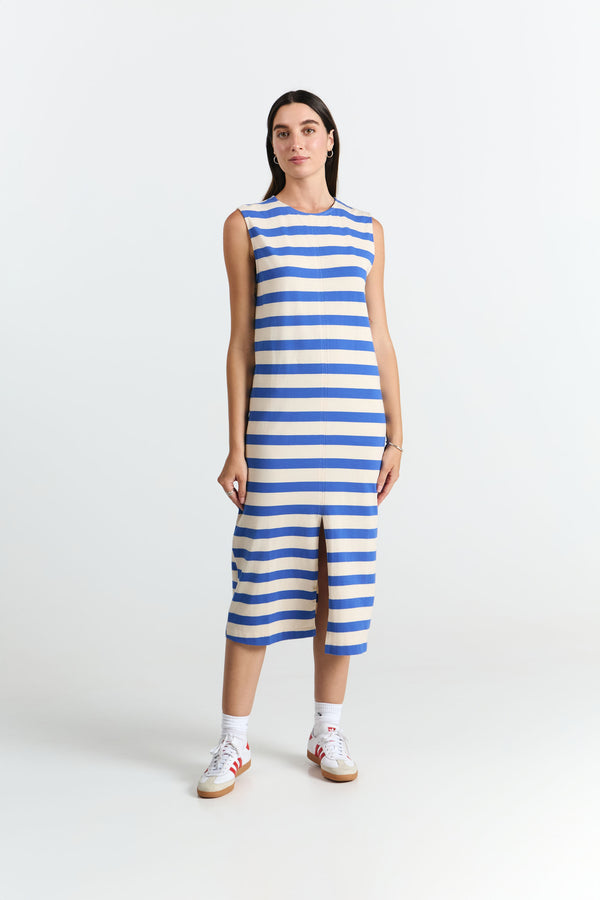 Suite 13 Sayula Dress Blue Stripe Damen Midi Kleid blau