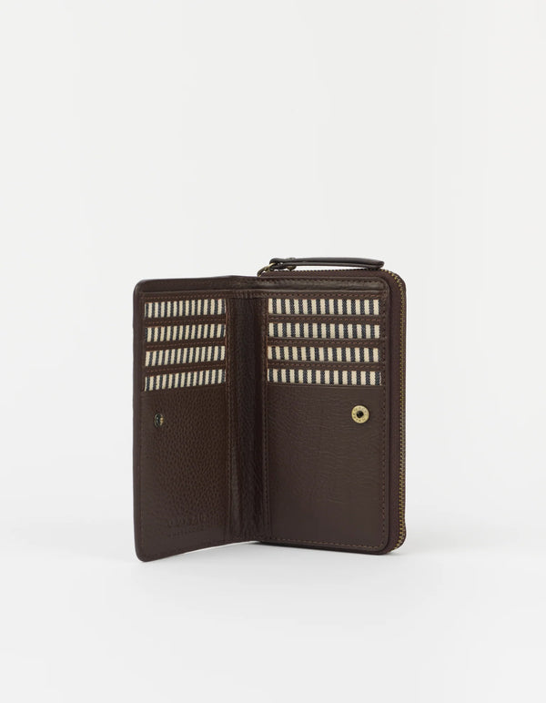O MY BAG Jett Wallet Chocholate Soft Grain Leather Geldbörse braun
