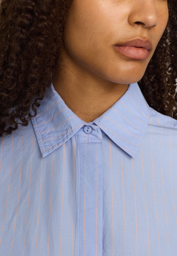 Selfhood Shirt Shortsleeve Kurzarm Hemd Damen hellblau