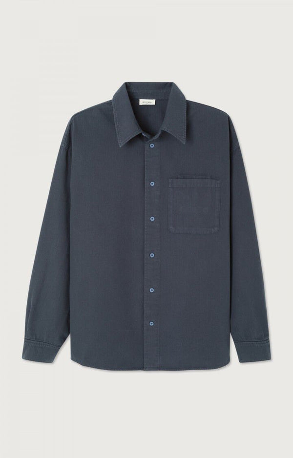 American Vintage Chemise Ample Overshirt Hemd Herren dunkelblau