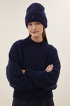 By-Bar Logo Beanie Midnight unisex Mütze Mohair dunkelblau