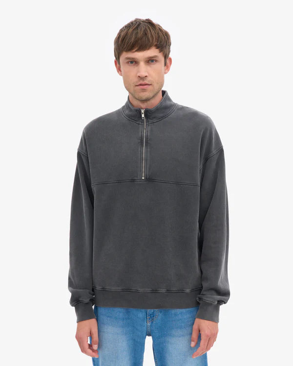 Colorful Standard Organic Quarter Zip Faded Black Pullover