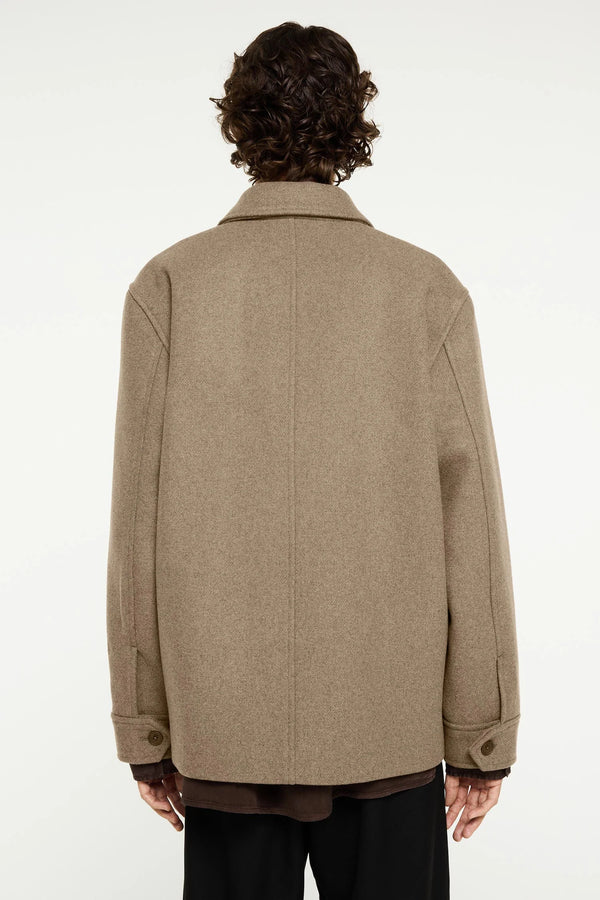 Elvine Ciaran Wool Coat Herren Winterjacke Wolle beige