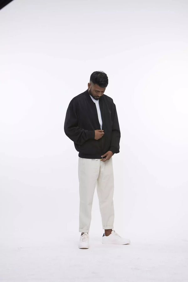 Arniko Binam Jacket 2.0 Black Satin Bomberjacke Herren schwarz
