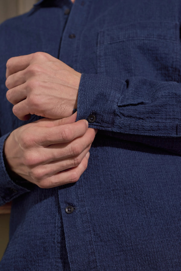 About Companions Dario Indigo Mid Blue Shirt Hemd Herren blau