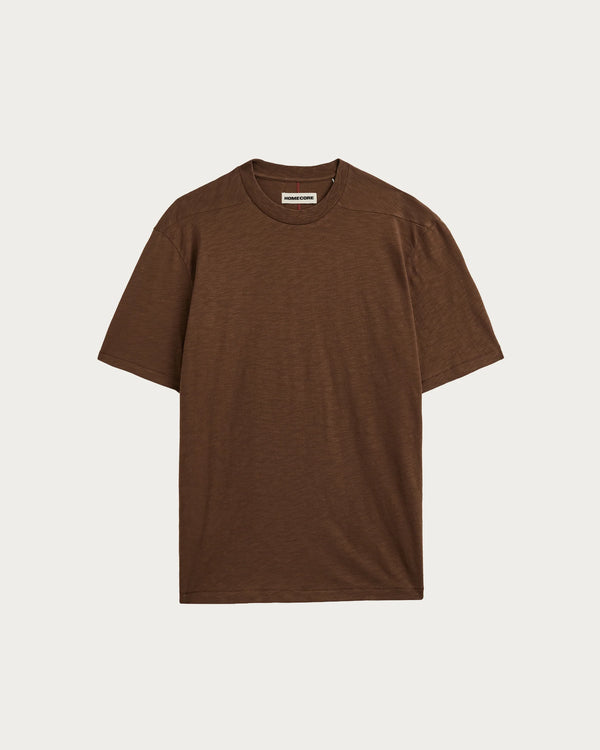 Homecore Robert T-Shirt Cocoa Herren Baumwolle braun