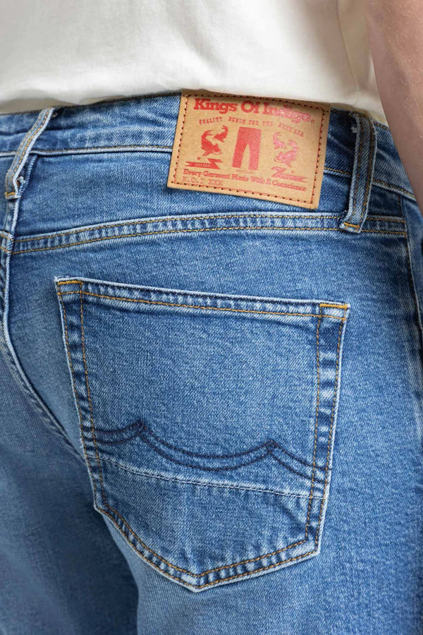 Kings Of Indigo Chales Sander Mid Used Blue Jeans Herren Five Pocket blau